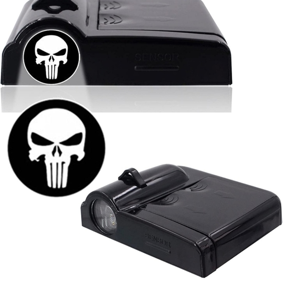 2 wireless Punisher car door ground projector logo Lights - Picture 2 of 2